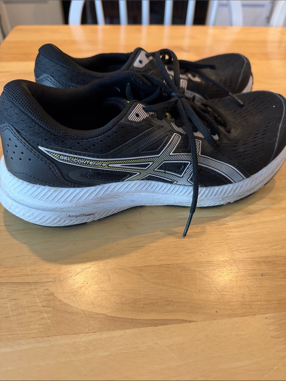 ASICS Women’s Black Running/Walking Shoes with White Midsole and Silver Logo